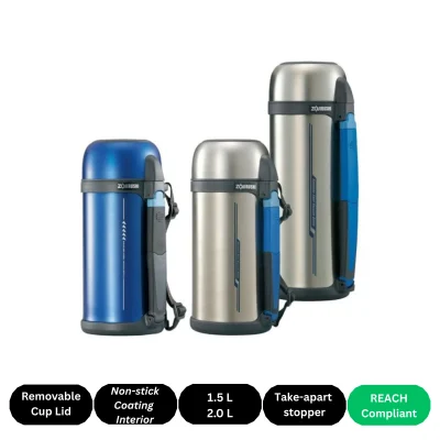 Vacuum Insulated Stainless Steel Bottle With Cups 1.5 / 2.0 L, SF-CC